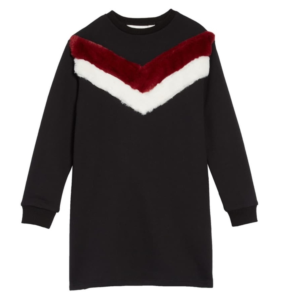 Eleven Paris Girls Faux Fur Sweatshirt Dress Girls Size 4 Norddstrom - Picture 4 of 5